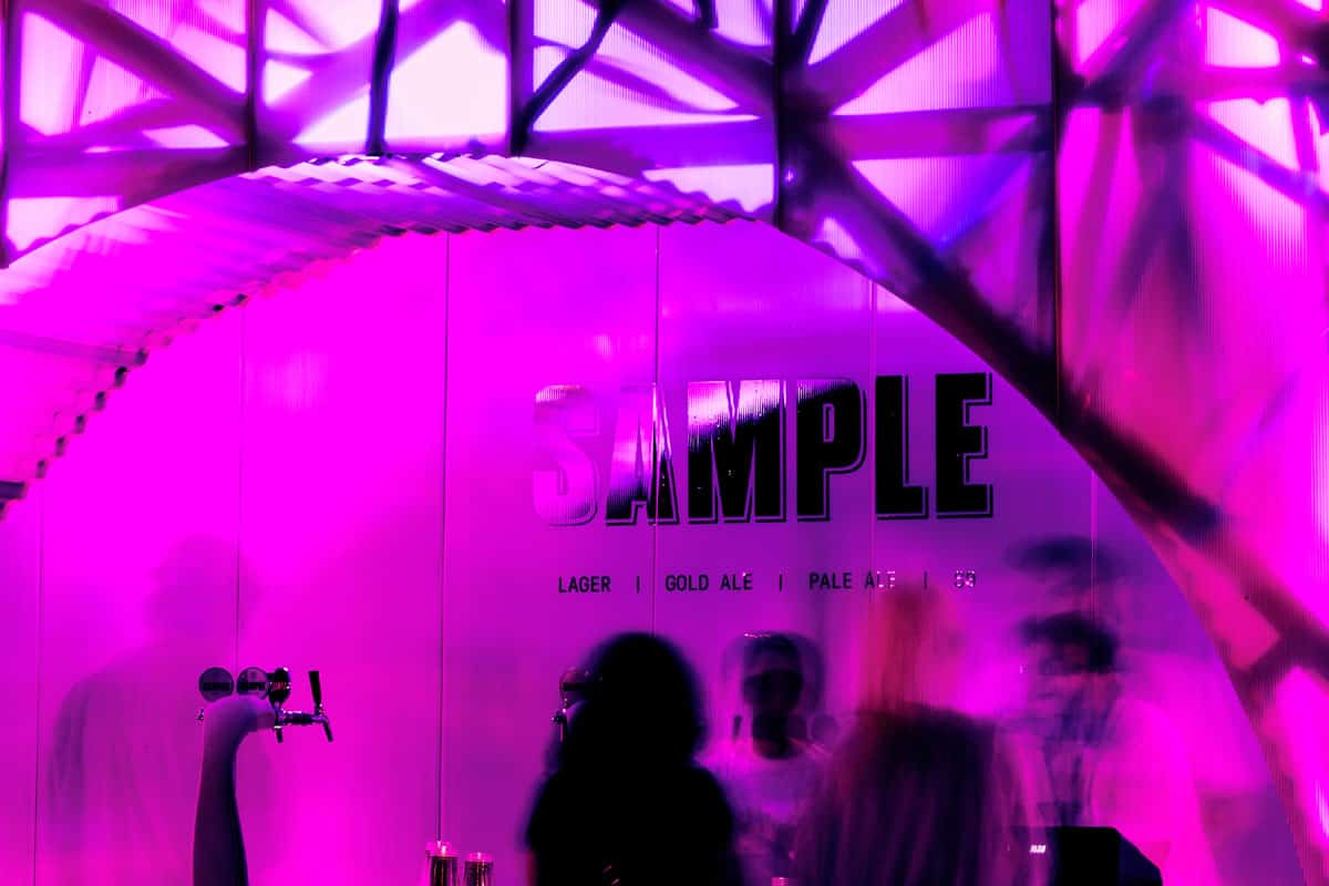 Interior Wall Cladding Sample Brew, Sugar Mountain Festival Melbourne by night