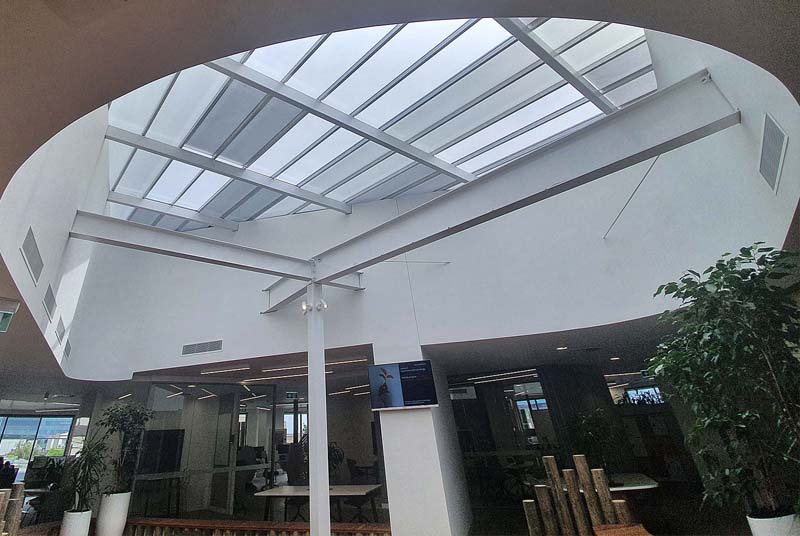 MK Lawyers Polycarbonate Flat Roofing streaming through the Benefits of natural light in the workplace