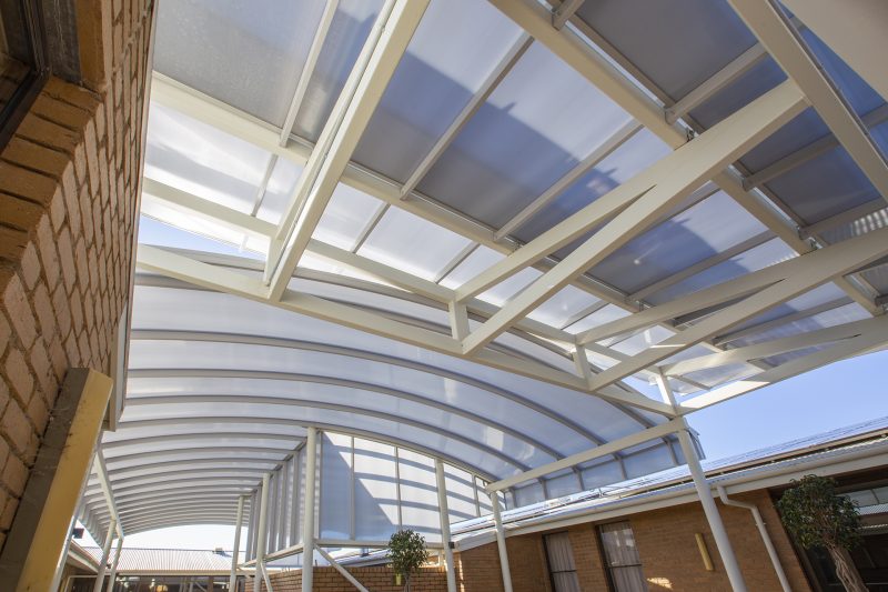 Lerwin Aged Care polycarbonate roofs