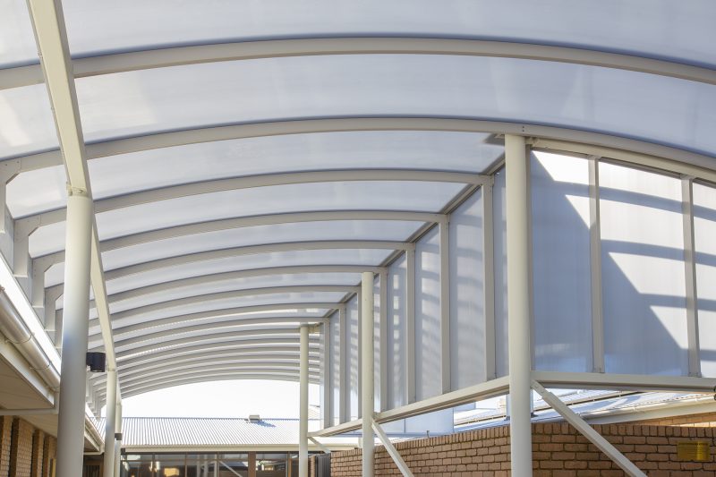 Lerwin Aged Care curved plastic roofing sheets