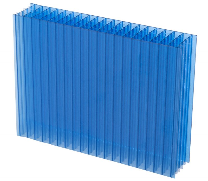 Reflective Blue Polycarbonate Panel