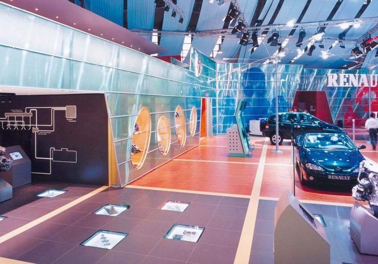 Renault Stand using Ice and Blue panels used in this exhibition