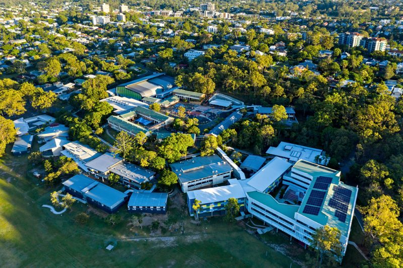 Indooroopilly State High School Facade Aerial View